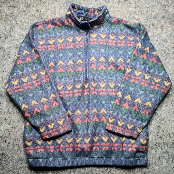 vtg Aztec western fleece jacket - Picture 1 of 5